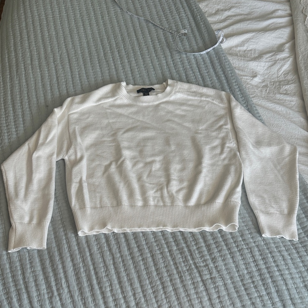 Casual White Women's Long Sleeve Sweater